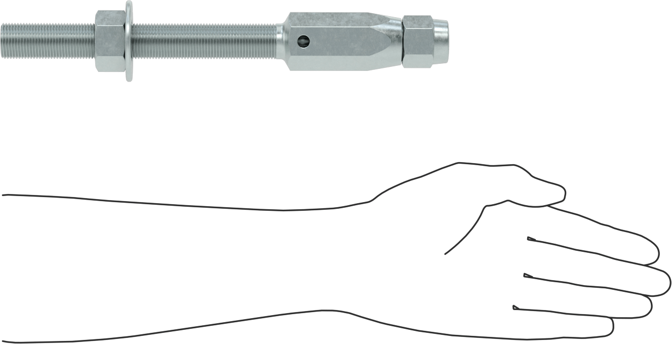 Plug-Lock Tel Halat Uç Bağlantı Elemanı - Kaldırma için, Çinko Kaplı Çelik, Saplama Ucu, 1/2" Halat Çapı, 7/8"-14 Diş