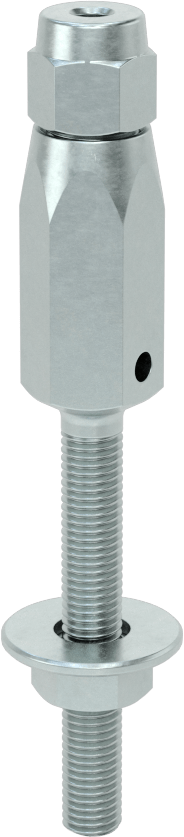 Plug-Lock Tel Halat Uç Bağlantı Elemanı - Kaldırma için, Çinko Kaplamalı, Saplama Ucu, 1/8" halat çapı için, 1/4"-28 Diş Boyutu
