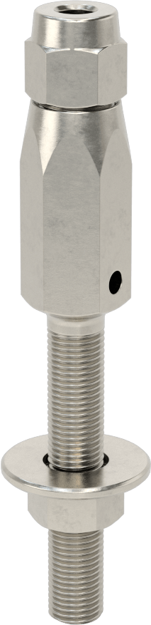 Plug-Lock Tel Halat Uç Bağlantı Elemanı - Kaldırma için, 316 Paslanmaz Çelik, Saplama Ucu, 3/16" Halat Çapı için, 3/8"-24 Diş Boyutu