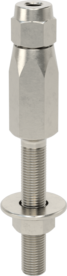 Plug-Lock Tel Halat Uç Bağlantı Elemanı - Kaldırma için, 316 Paslanmaz Çelik, Saplama Ucu, 3/16" Halat Çapı için, 3/8"-24 Diş Boyutu