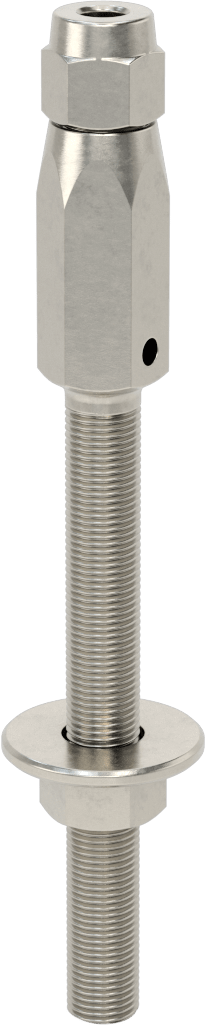 Plug-Lock Tel Halat Uç Bağlantı Elemanı - Kaldırma için, 316 Paslanmaz Çelik, Saplama Ucu, 1/4" Halat Çapı için, 1/2"-20 Diş Boyutu