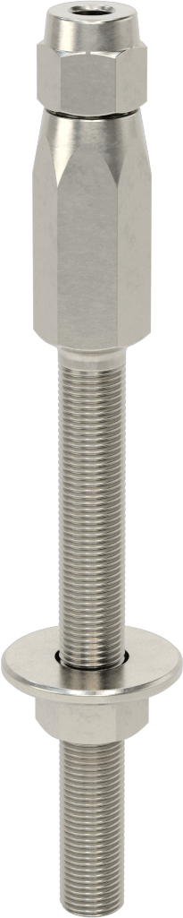 Plug-Lock Tel Halat Uç Bağlantı Elemanı - Kaldırma için, 316 Paslanmaz Çelik, Saplama Ucu, 1/4" Halat Çapı için, 1/2"-20 Diş Boyutu