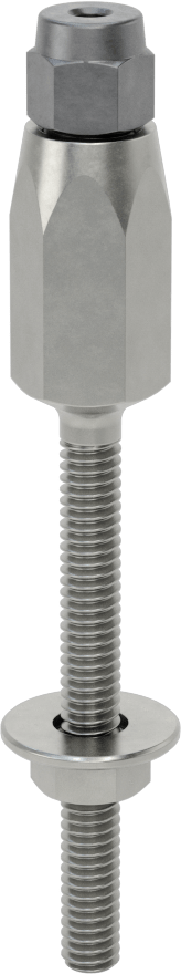Plug-Lock Tel Halat Uç Bağlantı Elemanı - Kaldırma için, Çelik, Saplama Ucu, 1/8" halat çapı için, 1/4"-20 Diş Boyutu