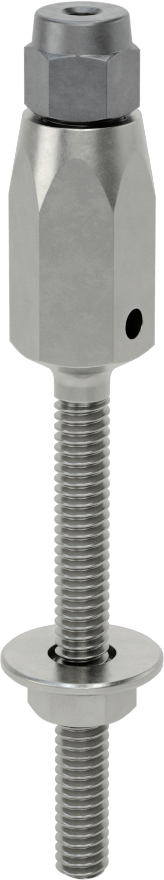 Plug-Lock Tel Halat Uç Bağlantı Elemanı - Kaldırma için, Çelik, Saplama Ucu, 1/8" halat çapı için, 1/4"-20 Diş Boyutu