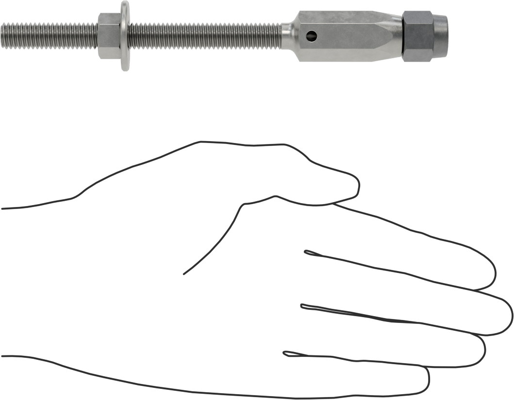 Plug-Lock Tel Halat Uç Bağlantı Elemanı - Kaldırma için, Çelik, Saplama Ucu, 3/16" Halat Çapı için, 3/8"-16 Diş Boyutu