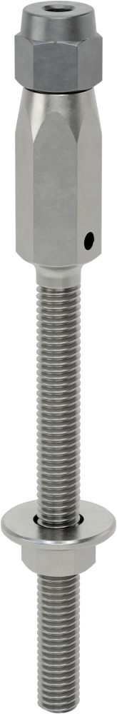 Plug-Lock Tel Halat Uç Bağlantı Elemanı - Kaldırma için, Çelik, Saplama Ucu, 3/16" Halat Çapı için, 3/8"-16 Diş Boyutu