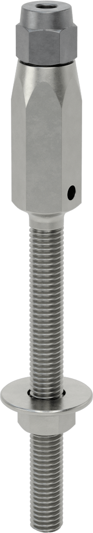 Plug-Lock Tel Halat Uç Bağlantı Elemanı - Kaldırma için, Çelik, Saplama Ucu, 1/4" Halat Çapı için, 1/2"-13 Diş Boyutu