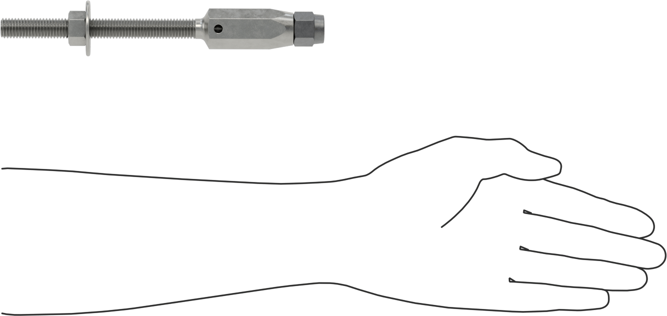Plug-Lock Tel Halat Uç Bağlantı Elemanı - Kaldırma için, Çelik, Saplama Ucu, 1/4" Halat Çapı için, 1/2"-13 Diş Boyutu
