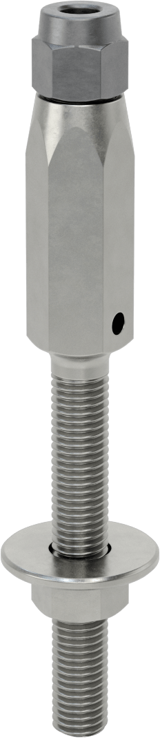 Plug-Lock Tel Halat Uç Bağlantı Elemanı - Kaldırma için, Çelik, Saplama Ucu, 3/8" Halat Çapı için, 5/8"-11 Diş Boyutu
