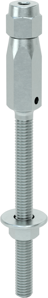 Plug-Lock Tel Halat Uç Bağlantı Elemanı - Kaldırma için, Çinko Kaplamalı, Saplama Ucu, 3/16" Halat Çapı için, 3/8"-16 Diş