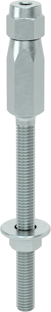Plug-Lock Tel Halat Uç Bağlantı Elemanı - Kaldırma için, Çinko Kaplamalı, Saplama Ucu, 3/16" Halat Çapı için, 3/8"-16 Diş