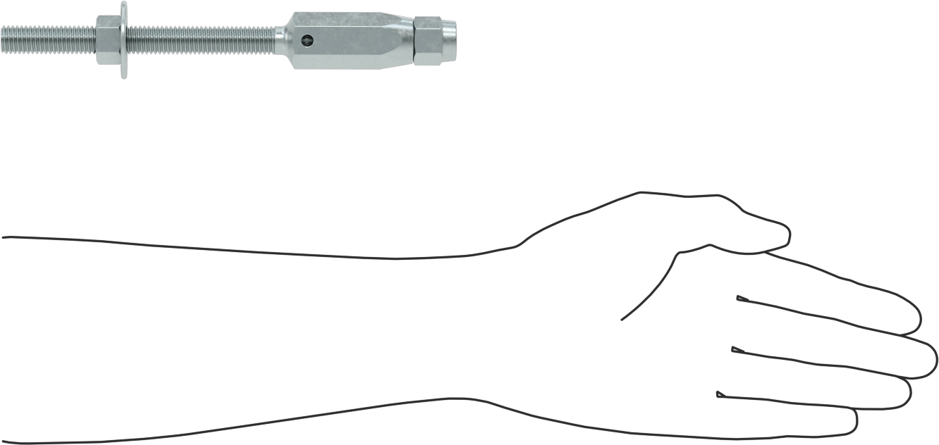 Plug-Lock Tel Halat Uç Bağlantı Elemanı - Kaldırma için, Çinko Kaplı Çelik, Saplama Ucu, 1/4" Halat Çapı, 1/2"-13 Diş