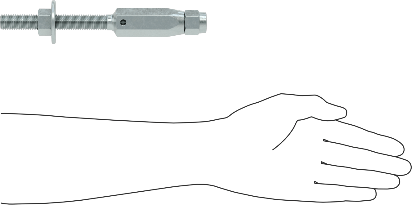 Plug-Lock Tel Halat Uç Bağlantı Elemanı - Kaldırma için, Çinko Kaplı Çelik, Saplama Ucu, 3/8" Halat Çapı, 5/8"-11 Diş