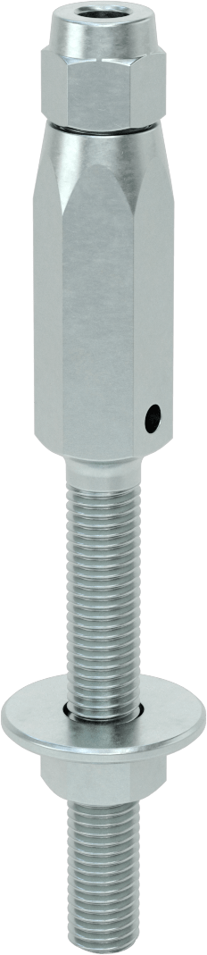 Plug-Lock Tel Halat Uç Bağlantı Elemanı - Kaldırma için, Çinko Kaplı Çelik, Saplama Ucu, 3/8" Halat Çapı, 5/8"-11 Diş