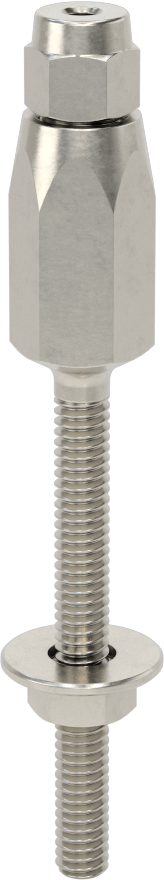 Plug-Lock Tel Halat Uç Bağlantı Elemanı - Kaldırma için, 316 Paslanmaz Çelik, Saplama Ucu, 1/8" halat çapı için, 1/4"-20 Diş Boyutu