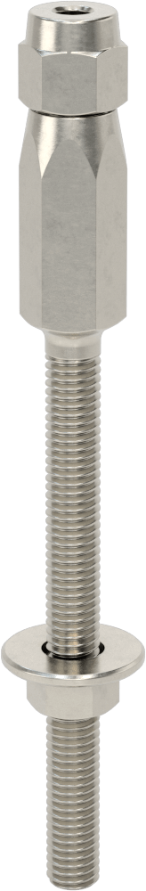 Plug-Lock Tel Halat Uç Bağlantı Elemanı - Kaldırma için, 316 Paslanmaz Çelik, Saplama Ucu, 3/16" Halat Çapı için, 3/8"-16 Diş Boyutu
