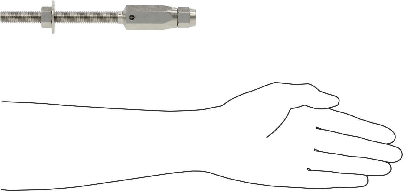 Plug-Lock Tel Halat Uç Bağlantı Elemanı - Kaldırma için, 316 Paslanmaz Çelik, Saplama Ucu, 1/4" Halat Çapı için, 1/2"-13 Diş Boyutu