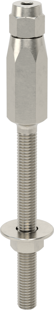 Plug-Lock Tel Halat Uç Bağlantı Elemanı - Kaldırma için, 316 Paslanmaz Çelik, Saplama Ucu, 1/4" Halat Çapı için, 1/2"-13 Diş Boyutu