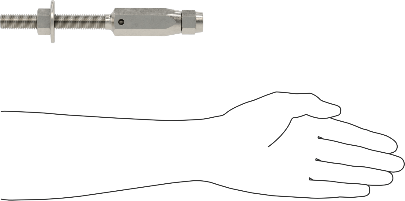 Plug-Lock Tel Halat Uç Bağlantı Elemanı - Kaldırma için, 316 Paslanmaz Çelik, Saplama Ucu, 3/8" Halat Çapı için, 5/8"-11 Diş Boyutu