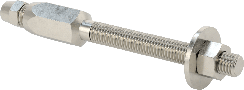 Plug-Lock Tel Halat Uç Bağlantı Elemanı - Kaldırma için, 316 Paslanmaz Çelik, Saplama Ucu, 3/8" Halat Çapı için, 5/8"-11 Diş Boyutu