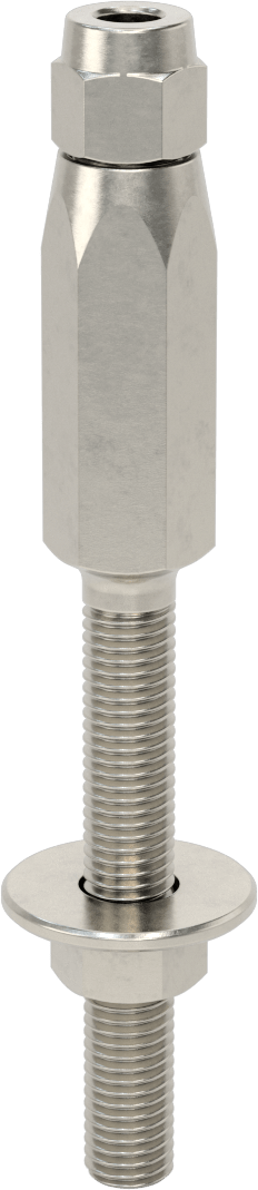 Plug-Lock Tel Halat Uç Bağlantı Elemanı - Kaldırma için, 316 Paslanmaz Çelik, Saplama Ucu, 3/8" Halat Çapı için, 5/8"-11 Diş Boyutu