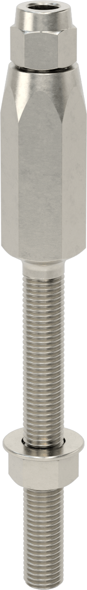 Plug-Lock Tel Halat Uç Bağlantı Elemanı - Kaldırma için, 316 Paslanmaz Çelik, Saplama Ucu, 1/2" Halat Çapı için, 3/4"-10 Diş Boyutu