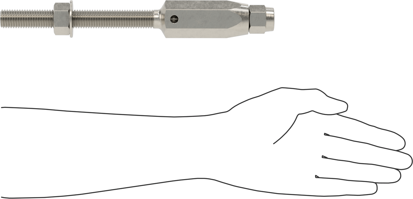 Plug-Lock Tel Halat Uç Bağlantı Elemanı - Kaldırma için, 316 Paslanmaz Çelik, Saplama Ucu, 1/2" Halat Çapı için, 3/4"-10 Diş Boyutu