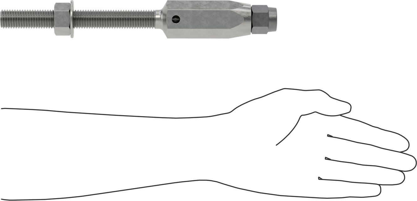 Plug-Lock Tel Halat Uç Bağlantı Elemanı - Kaldırma için, Çelik, Saplama Ucu, 1/2" Halat Çapı için, 3/4"-10 Diş Boyutu