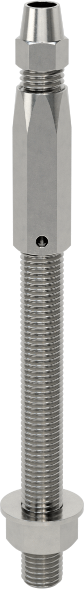 Plug-Lock Tel Halat Uç Bağlantı Elemanı - Kaldırma için, 316 Paslanmaz Çelik, Saplama Ucu, 1/2" Halat Çapı için, 3/4"-10 Diş Boyutu