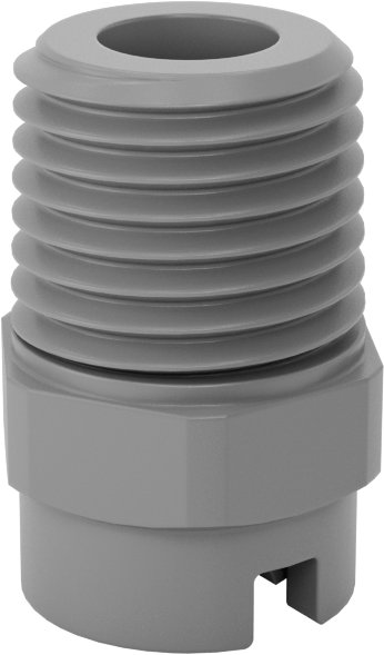 PVDF Plastik Düz Püskürtme Nozulu, 1/4 NPT Erkek, 20 PSI'da 2,1 gpm, 90 Derece Püskürtme Açısı