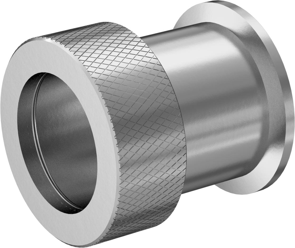 Paslanmaz Çelik Borular için Hızlı Bağlantılı Yüksek Vakum Bağlantı Parçası, 1-1/2" Boru Dış Çapı için Düz Adaptör, Flanş Boyutu 40
