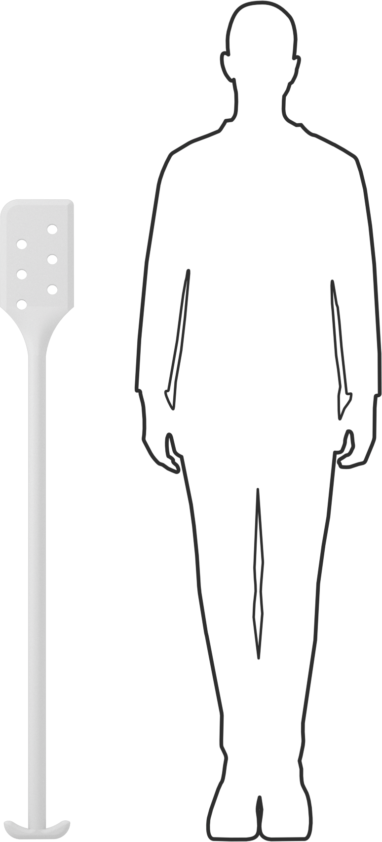 Plastik Karıştırma Küreği, Delikli ve 39 inç Uzunlukta Saplı