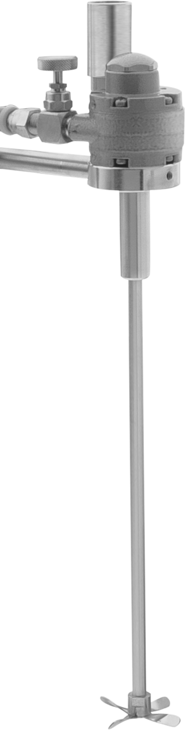 Küçük Partiler için Stand Montajlı Pnömatik Karıştırıcı, İnce Sıvılar için, 1/3 hp, 30 inç Uzun Mil