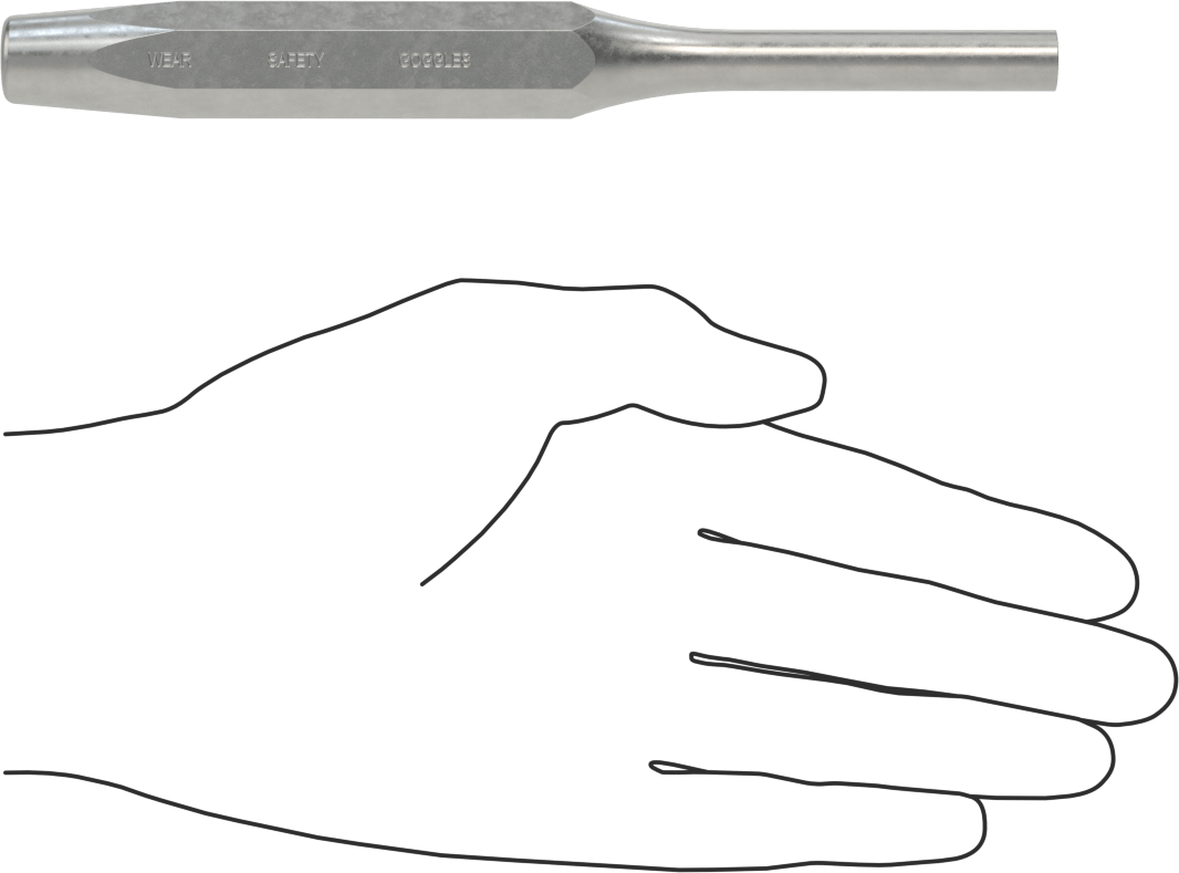 Darbeye Dayanıklı Pim Çıkarma Zımbası, 2“ Uzunluk 3/8” ve 10 mm Çaplı Pimler için
