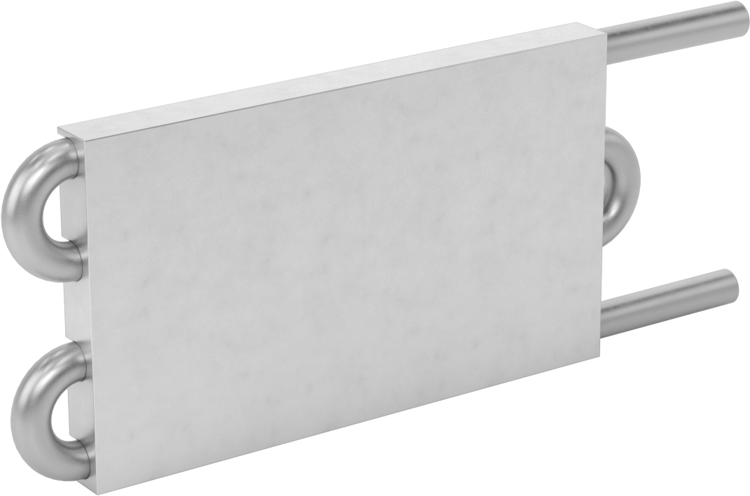 Soğuk Plaka, Bakır Borular ile, 4 Geçiş, 6“ Uzunluk x 3-1/2” Genişlik