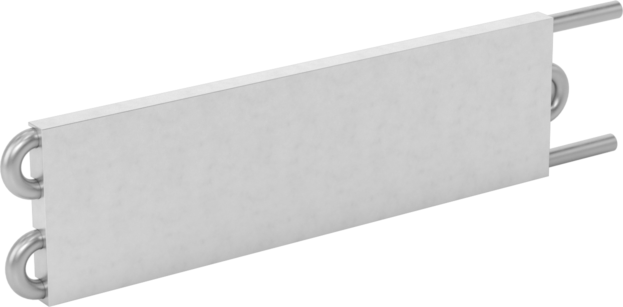 Soğuk Plaka, Bakır Borular ile, 4 Geçiş, 12“ Uzunluk x 3-1/2” Genişlik