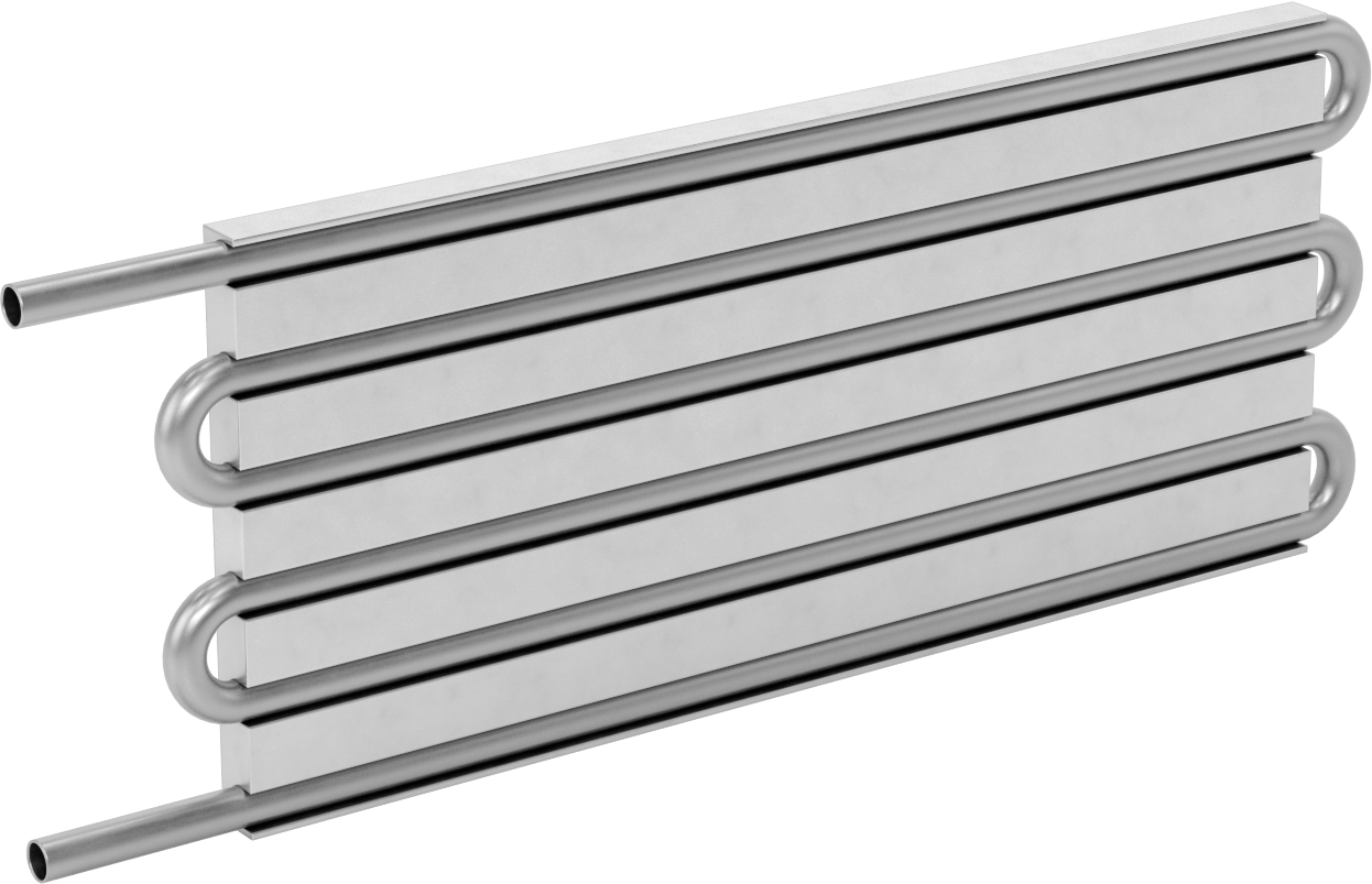 Soğuk Plaka, Bakır Borular ile, 6 Geçişli, 12“ Uzunluk x 5-1/2” Genişlik