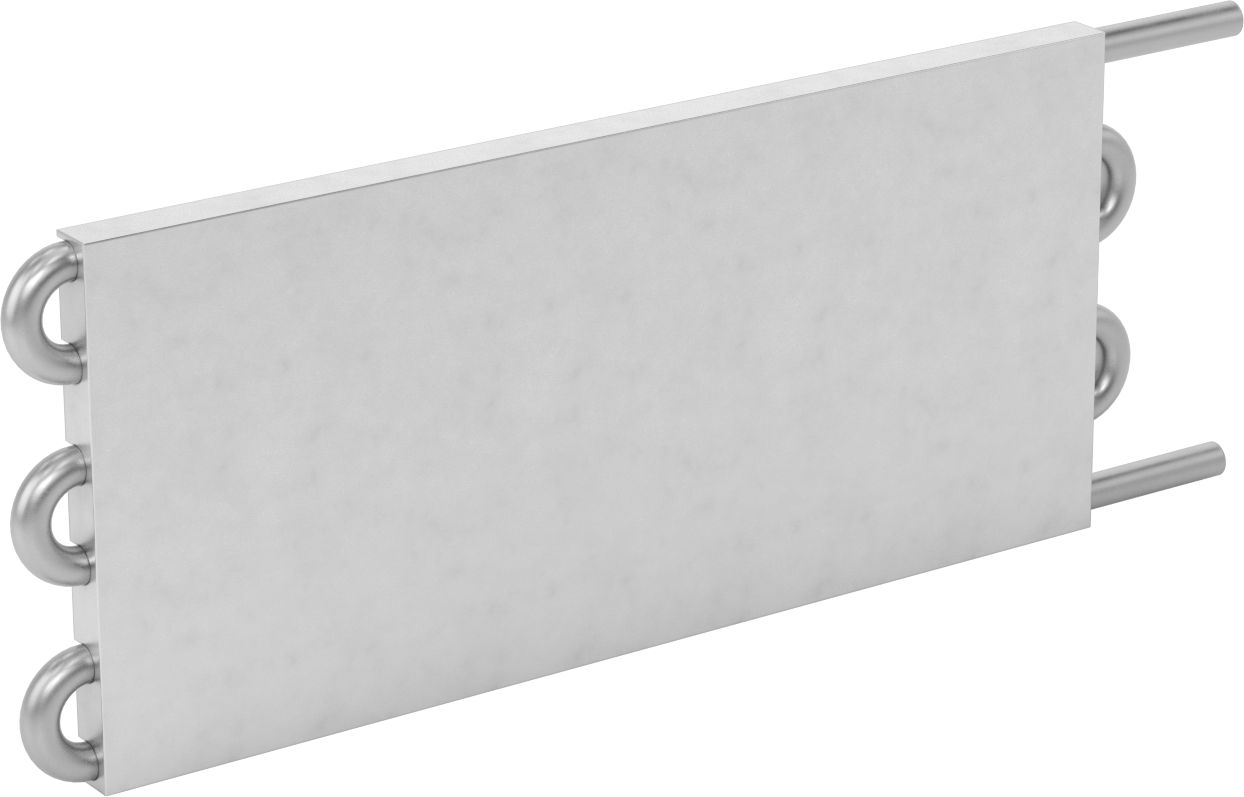 Soğuk Plaka, Bakır Borular ile, 6 Geçişli, 12“ Uzunluk x 5-1/2” Genişlik