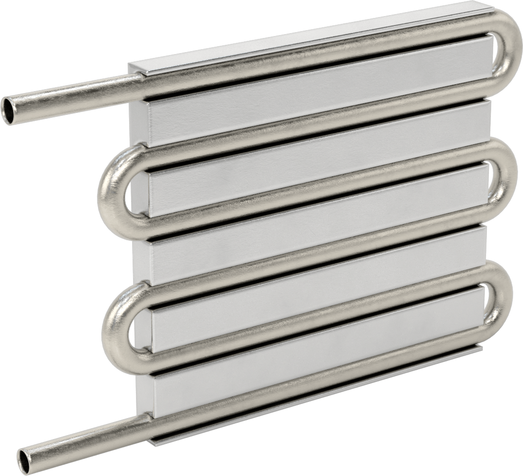 Soğuk Plaka, 316 Paslanmaz Çelik Borular ile, 6 Geçişli, 6“ Uzunluk x 5-1/2” Genişlik