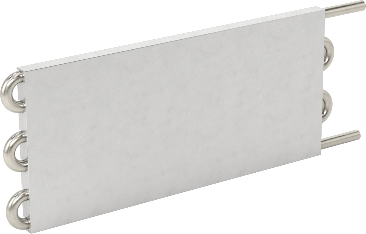Soğuk Plaka, 316 Paslanmaz Çelik Borular ile, 6 Geçişli, 12“ Uzunluk x 5-1/2” Genişlik
