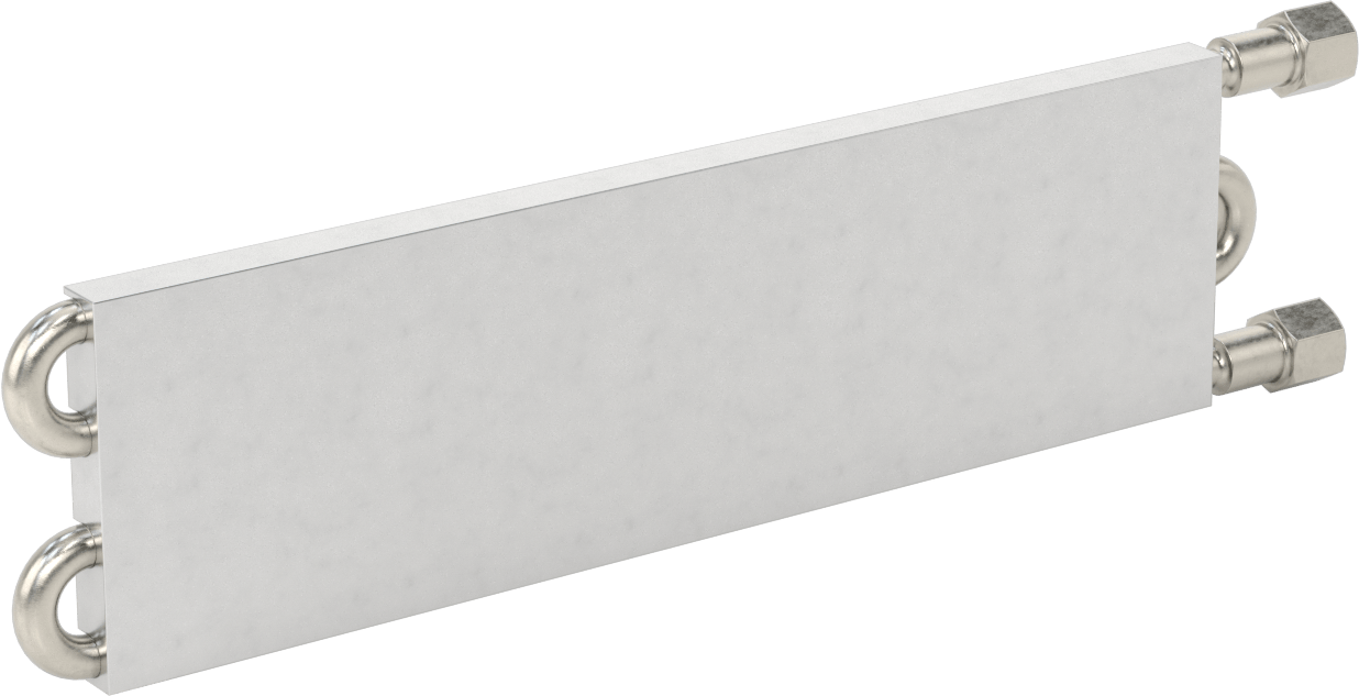 Soğuk Plaka, 316 Paslanmaz Çelik Borular ve Bağlantı Parçaları ile, 4 Geçiş, 12“ Uzunluk x 3-1/2” Genişlik
