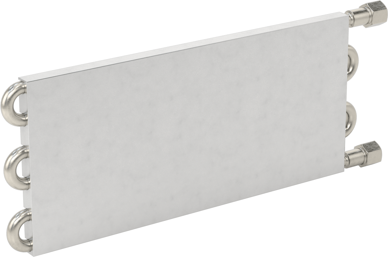 Soğuk Plaka, 316 Paslanmaz Çelik Borular ve Bağlantı Parçaları ile, 6 Geçişli, 12“ Uzunluk x 5-1/2” Genişlik