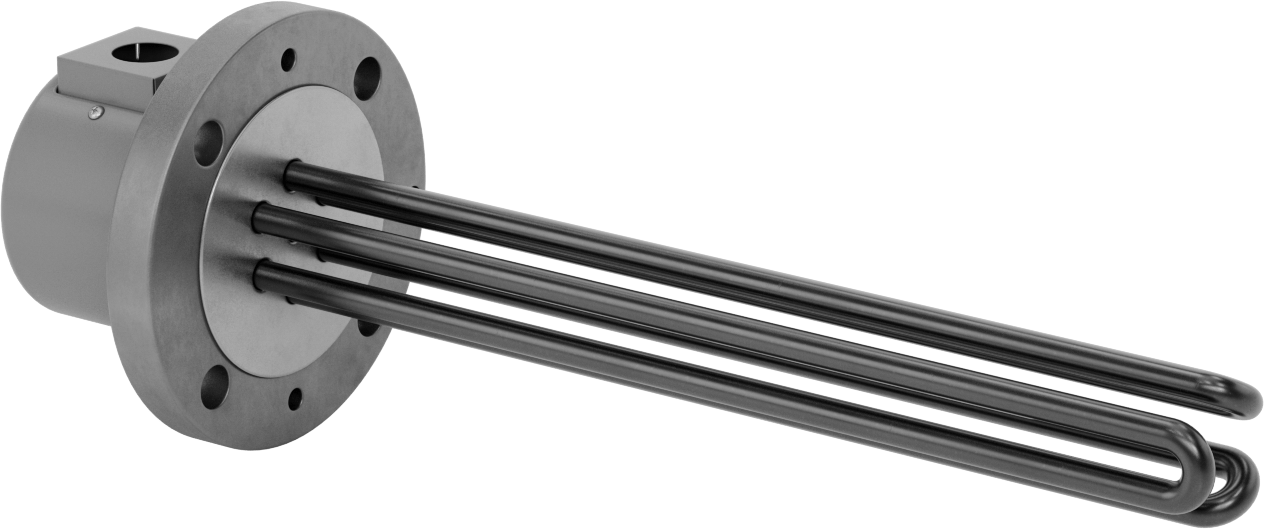 Su için Flanş Montajlı Daldırma Isıtıcı, 18-1/16" Uzunlukta Incoloy Isıtma Elemanı, 480V AC, 6000W