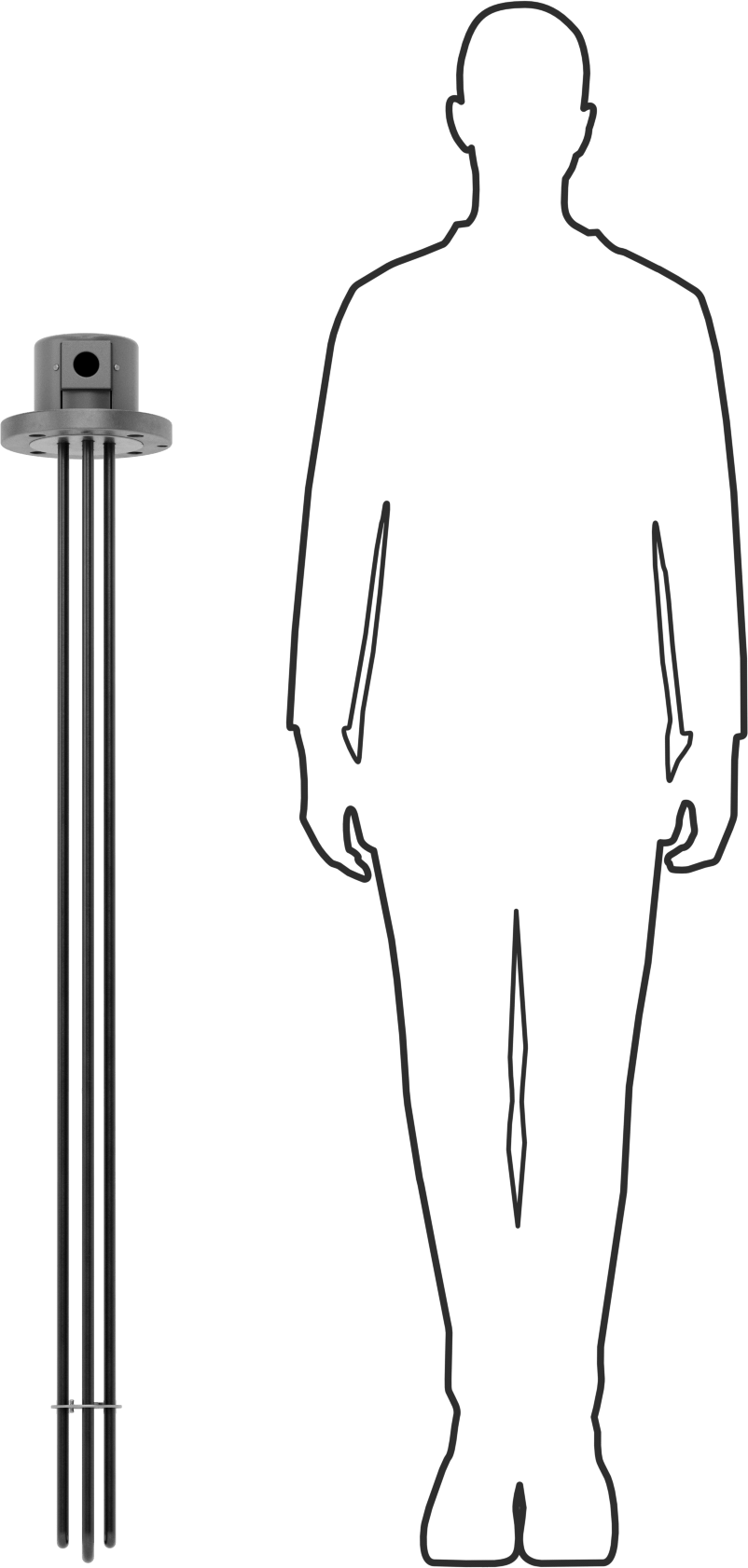 Su için Flanş Montajlı Daldırma Isıtıcı, 48-1/16" Uzunluk Incoloy Isıtma Elemanı, 480V AC, 18000W