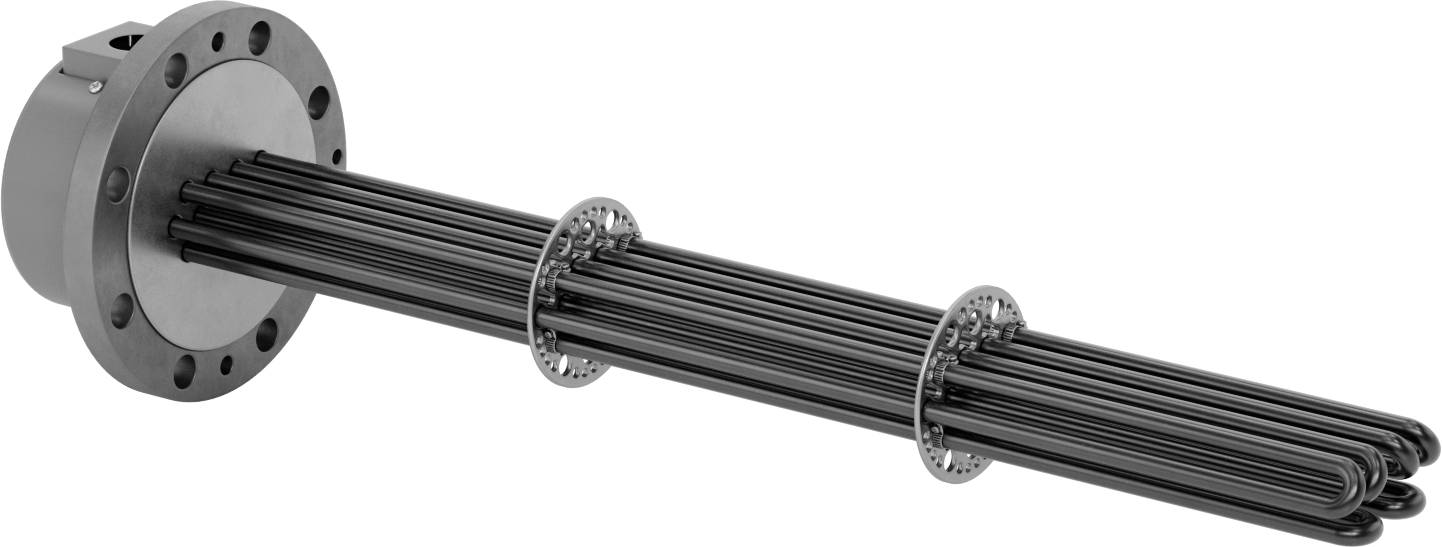 Su için Flanş Montajlı Daldırma Isıtıcı, 33-1/16" Uzunlukta Incoloy Isıtma Elemanı, 480V AC, 24000W