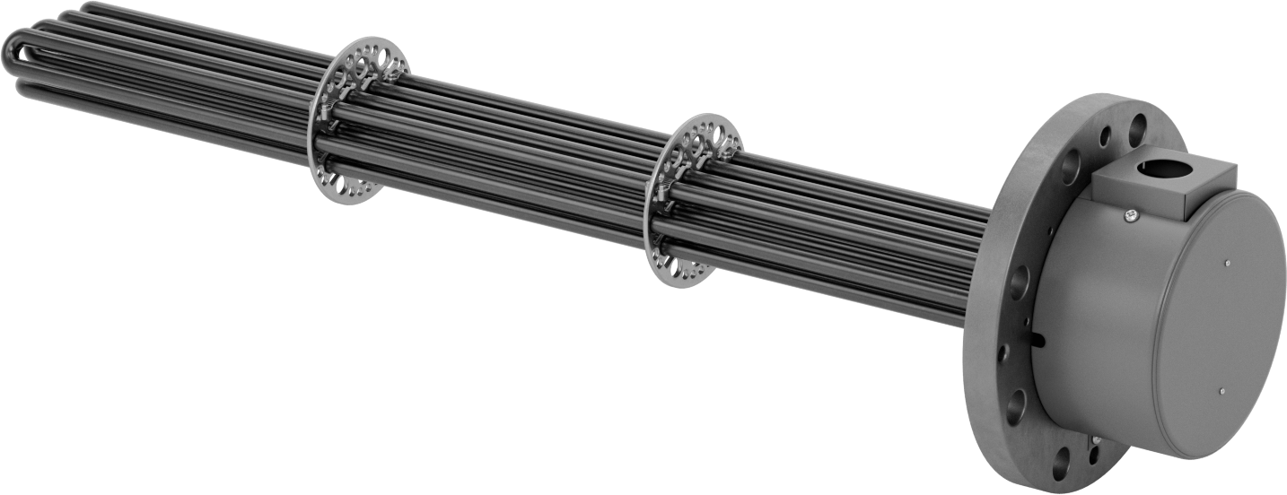 Su için Flanş Montajlı Daldırma Isıtıcı, 33-1/16" Uzunlukta Incoloy Isıtma Elemanı, 480V AC, 24000W
