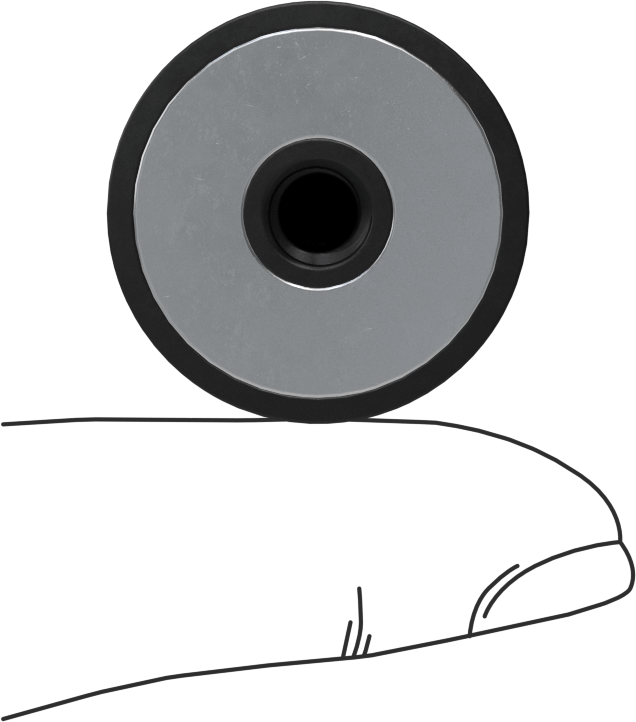 Yük Dereceli Takviyeli Doğal Kauçuk Tampon, Çelik Taban Plakalı, 1/4"-20 Hole, 1/2" Yükseklik, 360 lbs. Maksimum