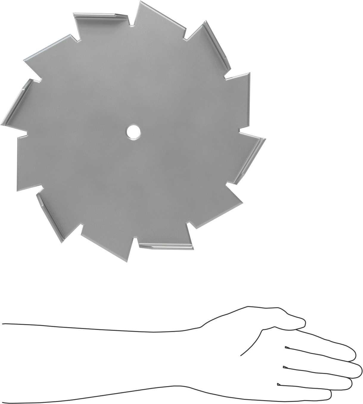 Karıştırıcı Bıçağı, Kalın sıvılar ve 5/8" şaft çapı için, 12" Çap