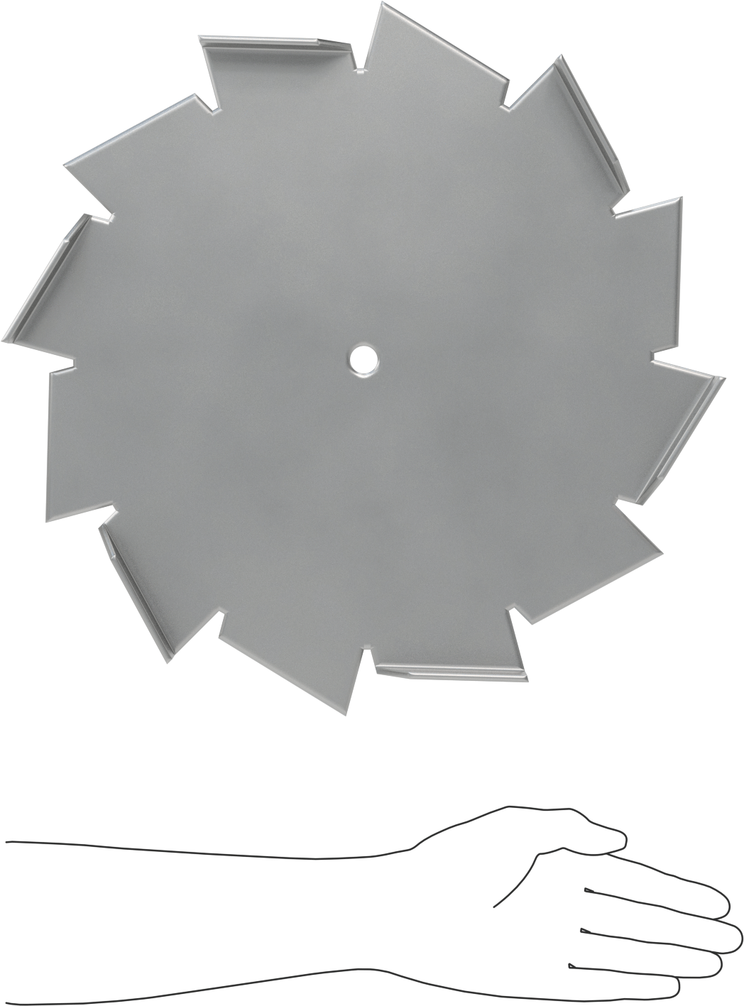 Karıştırıcı Bıçağı, Kalın sıvılar ve 5/8" şaft çapı için, 16" Çap