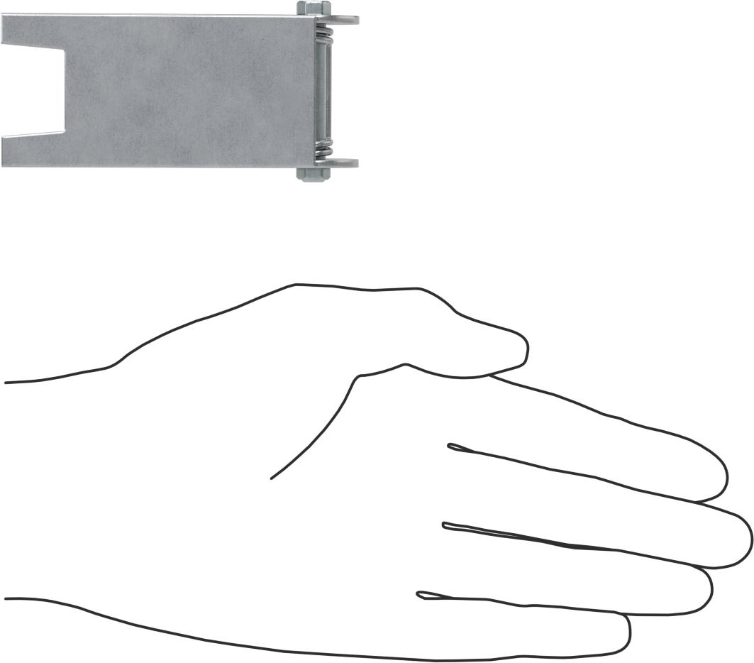 Kaldırma için Pimli Yaylı Kanca Mandal Kiti, Galvanizli Çelik, 3-7/16“ Uzunluk x 1-1/2” Genişlik
